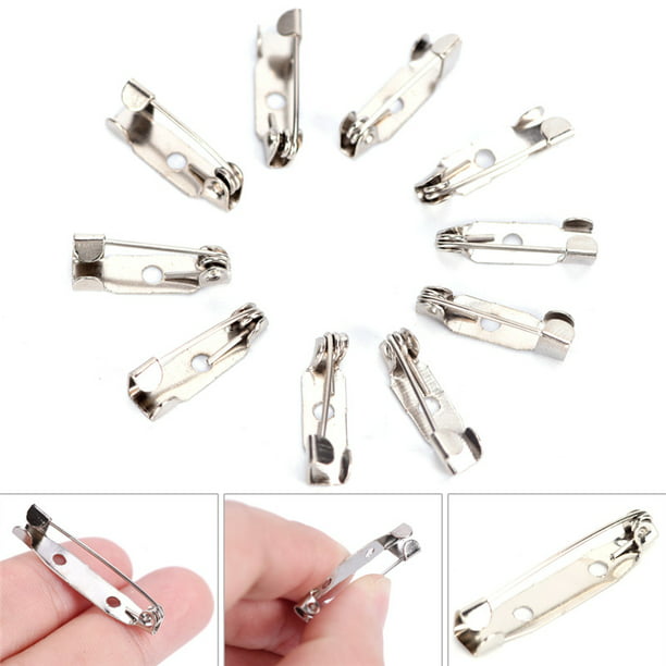 10x Safety Brooch Catch Bar Locking Pins Back Base Findings DIY Craft 15-40mm FT 